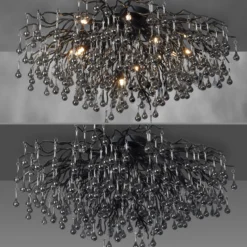 Lámpara de techo Paul Neuhaus Icicle, 14 luces, negra