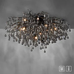 Lámpara de techo Paul Neuhaus Icicle, 14 luces, negra