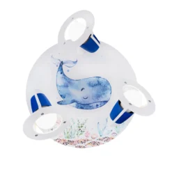 Lámpara de techo Paul Pottwal, blanco-azul, Ø 29 cm, 3 luces
