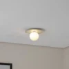 Lámpara de techo Pixie, beige, cristal, Ø 25 cm, esfera, G9