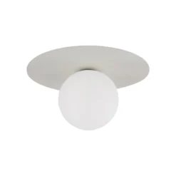 Lámpara de techo Pixie, beige, cristal, Ø 25 cm, esfera, G9