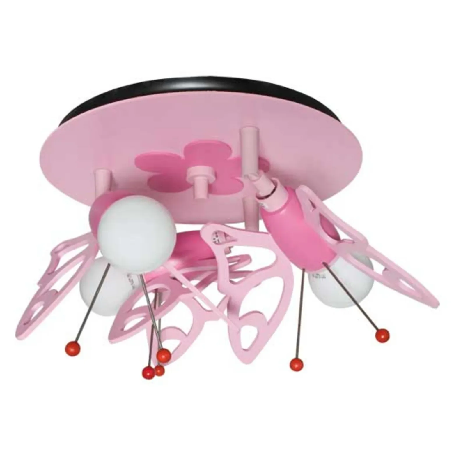 Lámpara de techo Polilla para las niñas, 3 luces