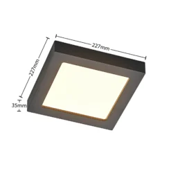 Lámpara de techo Prios LED Alette, negra, 18 W, CCT, atenuable