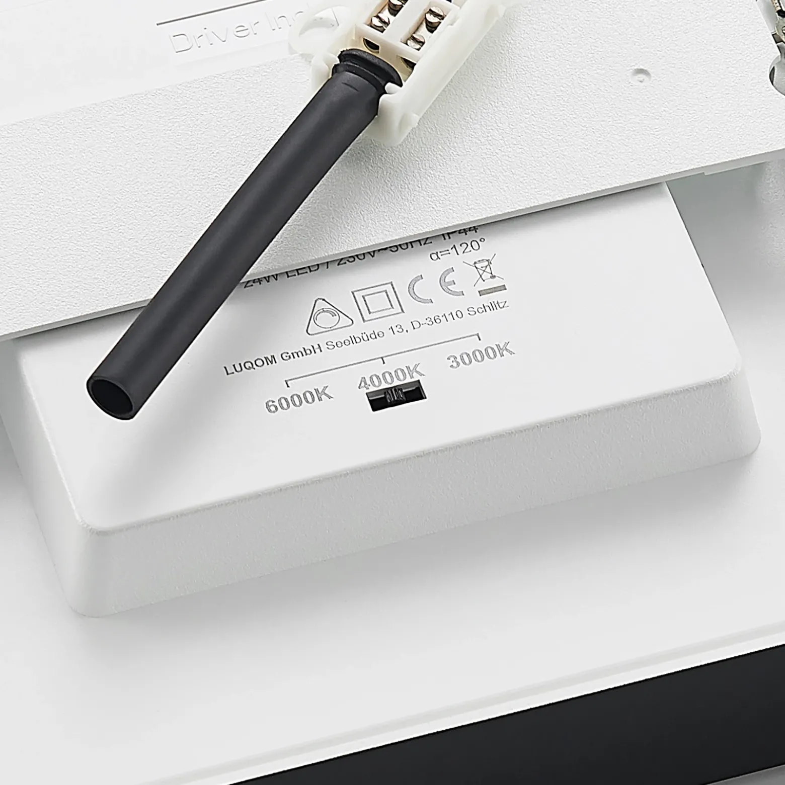 Lámpara de techo Prios LED Alette, negra, 24 W, CCT, atenuable