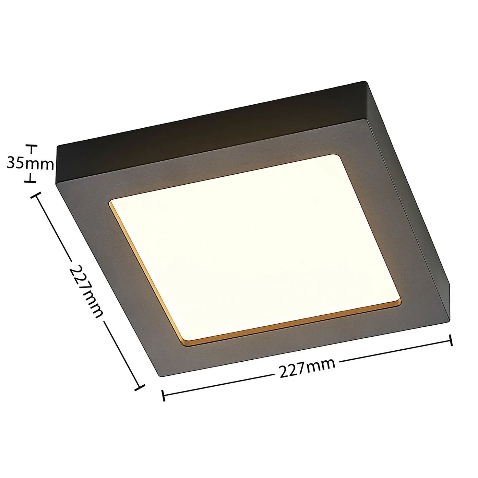 Lámpara de techo Prios LED Alette, negra, 24 W, CCT, atenuable