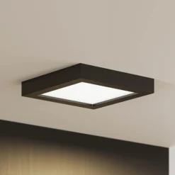 Lámpara de techo Prios LED Alette, negra, 18 W, CCT, atenuable