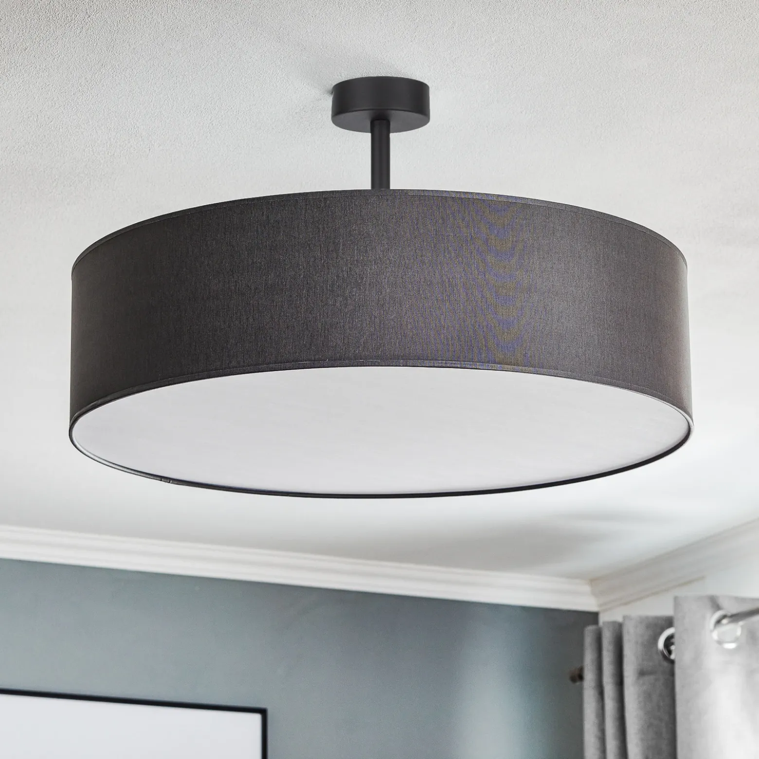 Lámpara de techo Rondo con distancia, gris Ø 60 cm