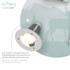 Lámpara de techo Scandi forest, verde menta, Ø 29 cm, 3 luces, E14