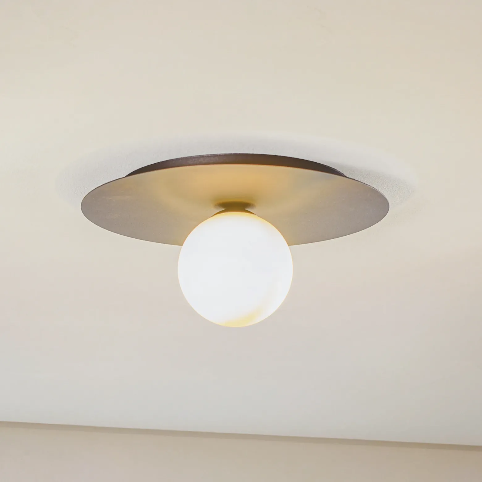 Lámpara de techo solar, negro/ópalo, 1 luz