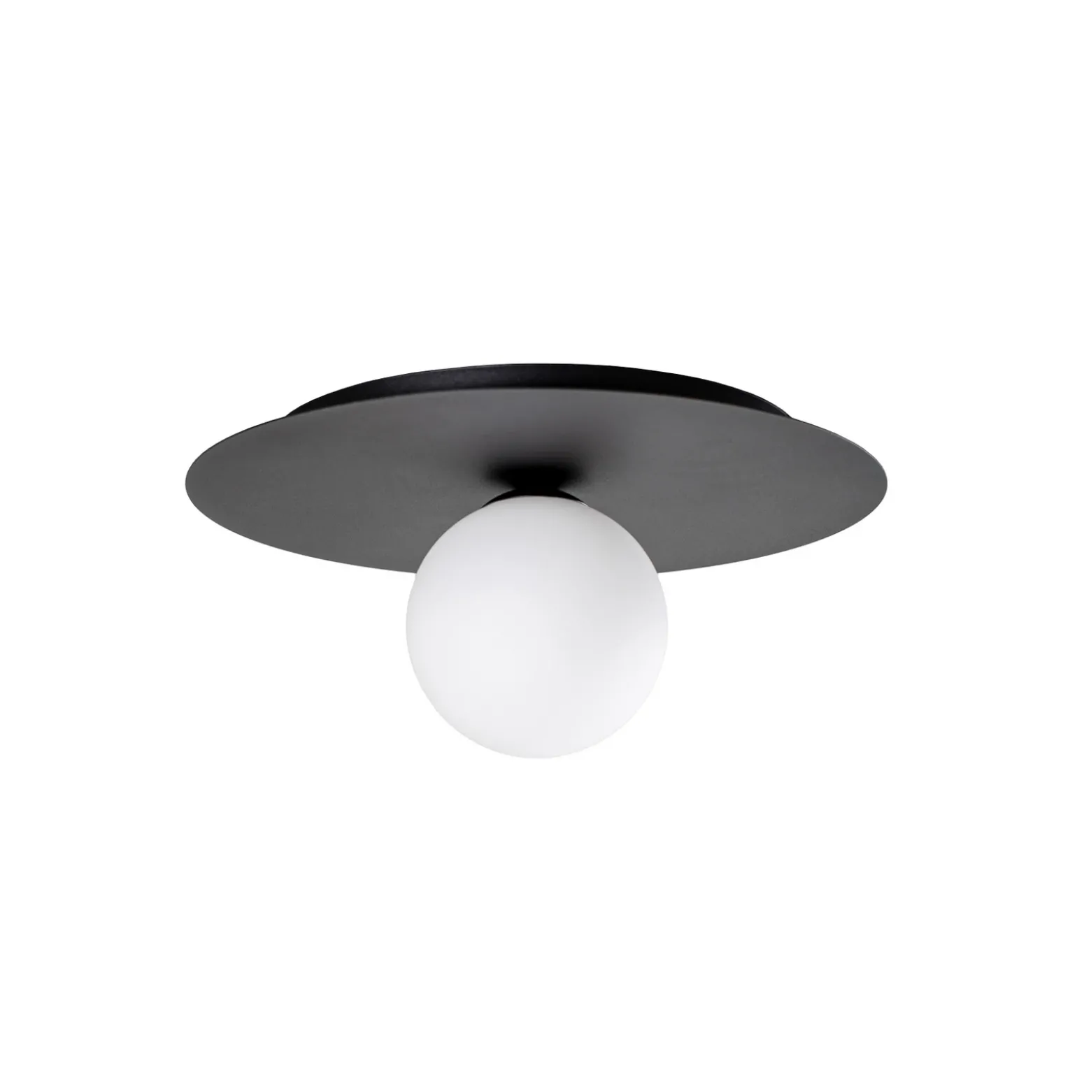 Lámpara de techo solar, negro/ópalo, 1 luz