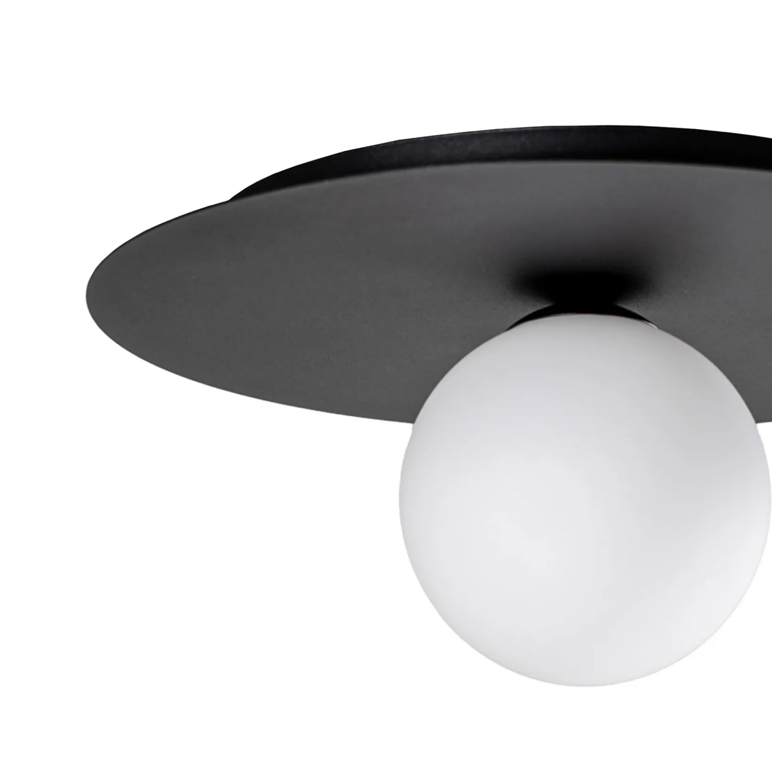 Lámpara de techo solar, negro/ópalo, 1 luz