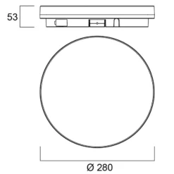 Lámpara de techo Start Surface Slim de Sylvania, Ø 28 cm, IP54, atenuable.