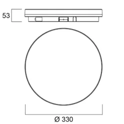 Lámpara de techo Start Surface Slim de Sylvania, Ø 33 cm, IP54, atenuable.