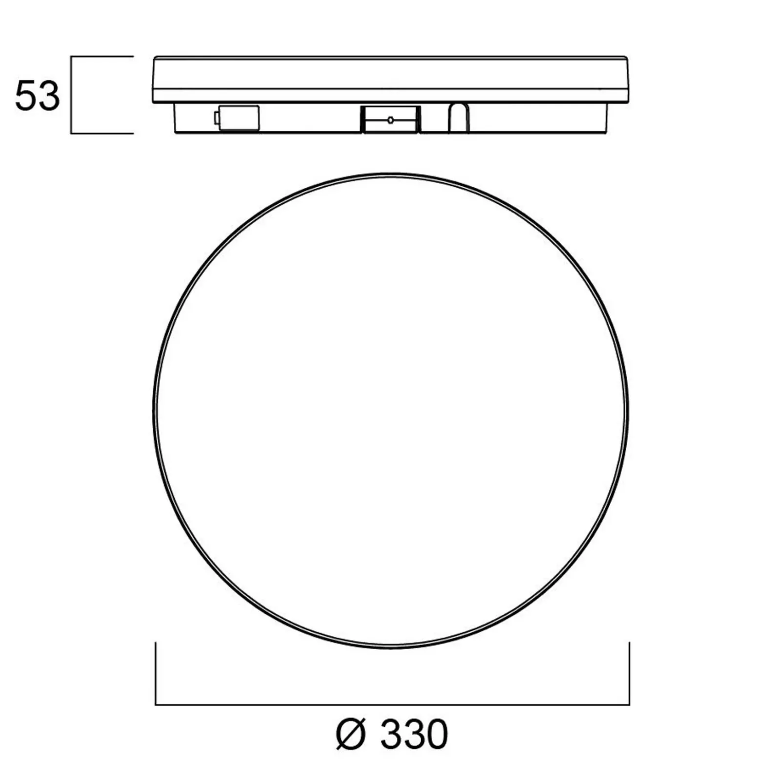 Lámpara de techo Start Surface Slim de Sylvania, Ø 33 cm, IP54, atenuable.