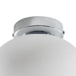 Lámpara de techo Ufo, cromada/blanca, Ø 18 cm, cristal, G9