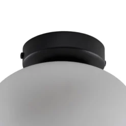 Lámpara de techo Ufo, negro/blanco, Ø 18 cm, cristal, G9