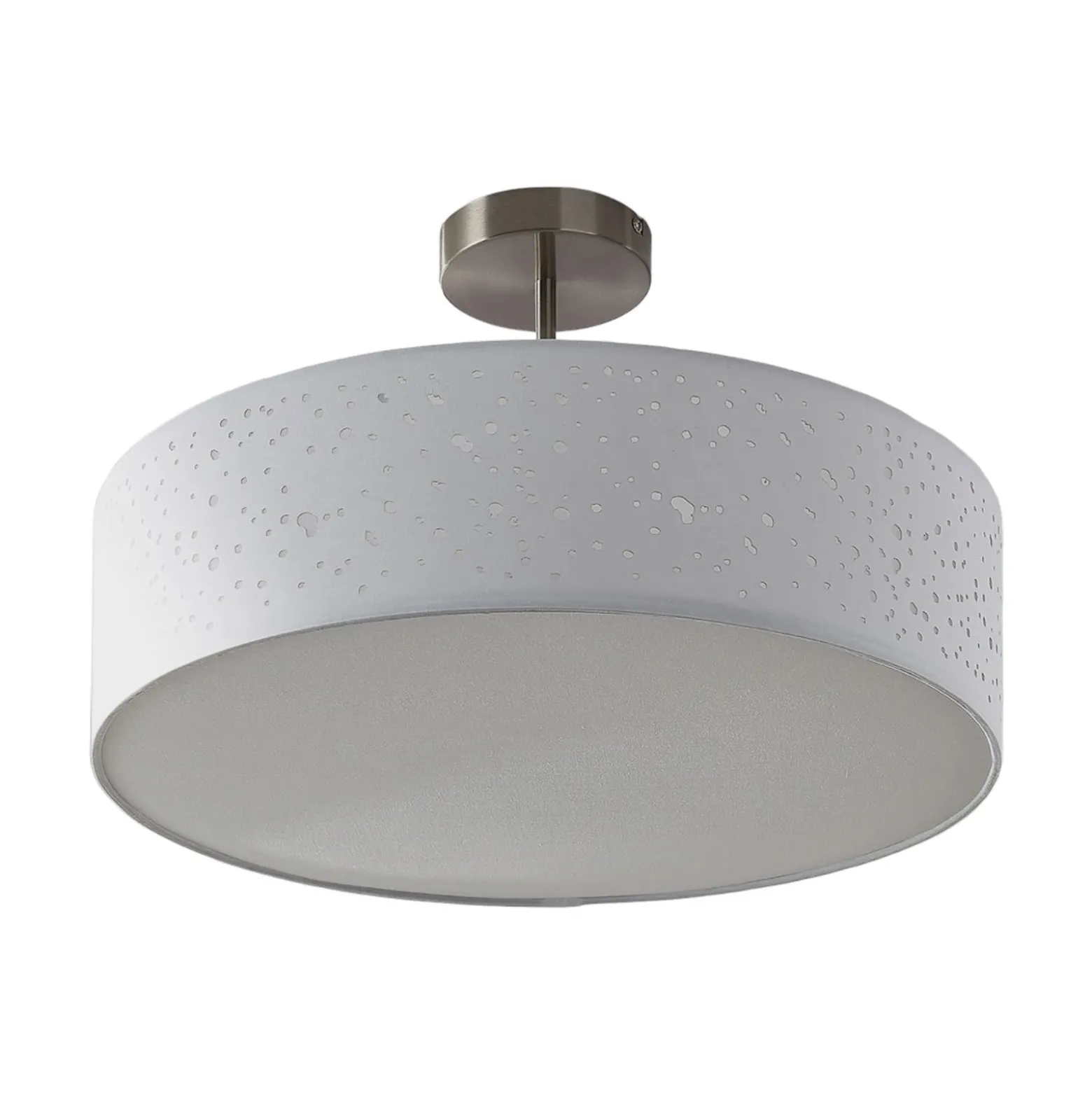 Lámpara de techo Umma de Lindby, distancia, blanco, tela, Ø 50 cm, E27