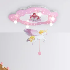 Lámpara de techo unicornio Castillo para los niños