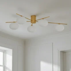 Lámpara de techo Valisa de Lindby, dorada, 5 luces