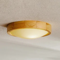 Lámpara de techo Zeus, pino, madera, Ø 27 cm