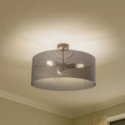 Lámpara de techo Zofia, marrón café, metal, Ø 50 cm, 3 luces, E27