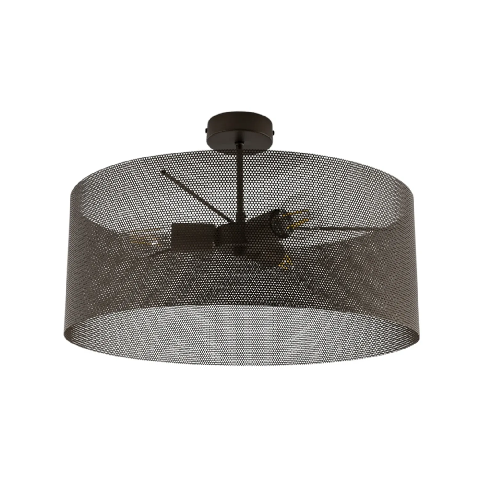 Lámpara de techo Zofia, marrón café, metal, Ø 50 cm, 3 luces, E27