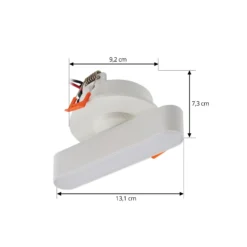 Lámpara empotrable LED Eldrin de Lindby, blanca, barra de luz, 13,1 cm