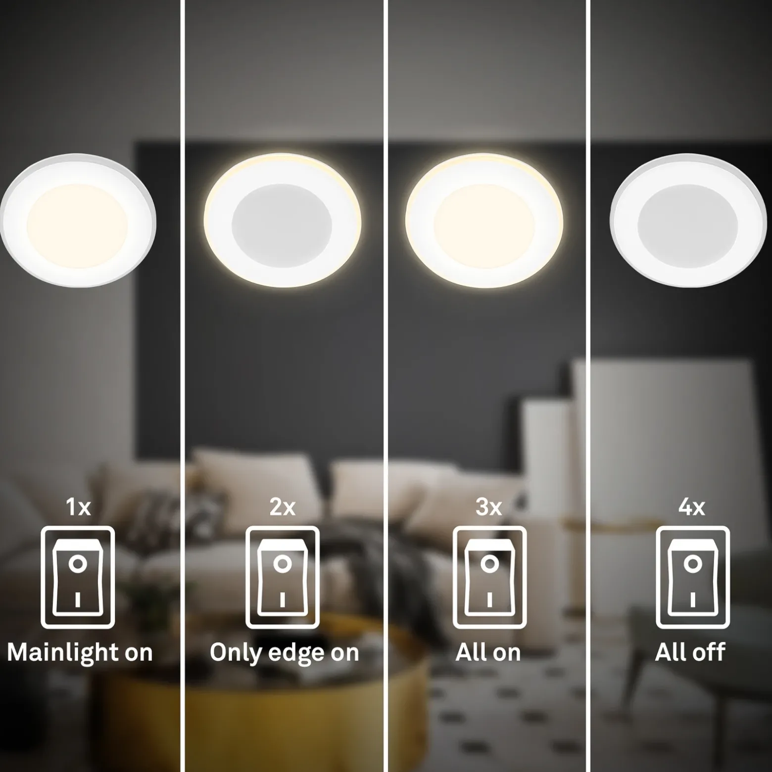 Lámpara empotrable LED Gima, blanca, 3.000 K, juego de 3