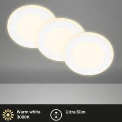 Lámpara empotrable LED Gima, blanca, 3.000 K, juego de 3