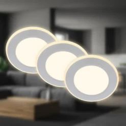 Lámpara empotrable LED Gima, cromo mate, 3.000 K, juego de 3