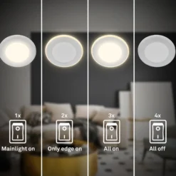 Lámpara empotrable LED Gima, cromo mate, 3.000 K, juego de 3