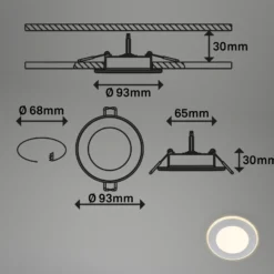 Lámpara empotrable LED Gima, cromo mate, 3.000 K, juego de 3
