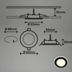 Lámpara empotrable LED Gima, negra, 3.000 K, juego de 3