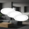 Lámpara empotrable LED Jeft, Ø12cm, blanca, juego de 3, encendido/apagado,