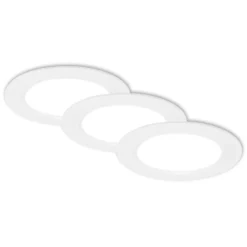 Lámpara empotrable LED Jeft, Ø12cm, blanca, juego de 3, encendido/apagado,