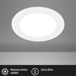 Lámpara empotrable LED Jeft, Ø 17 cm, blanca, 4000K, atenuable