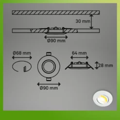 Lámpara empotrable LED Klira, blanca, orientable, atenuable, juego de 3 unidades