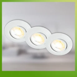 Lámpara empotrable LED Klira, blanca, orientable, atenuable, juego de 3 unidades