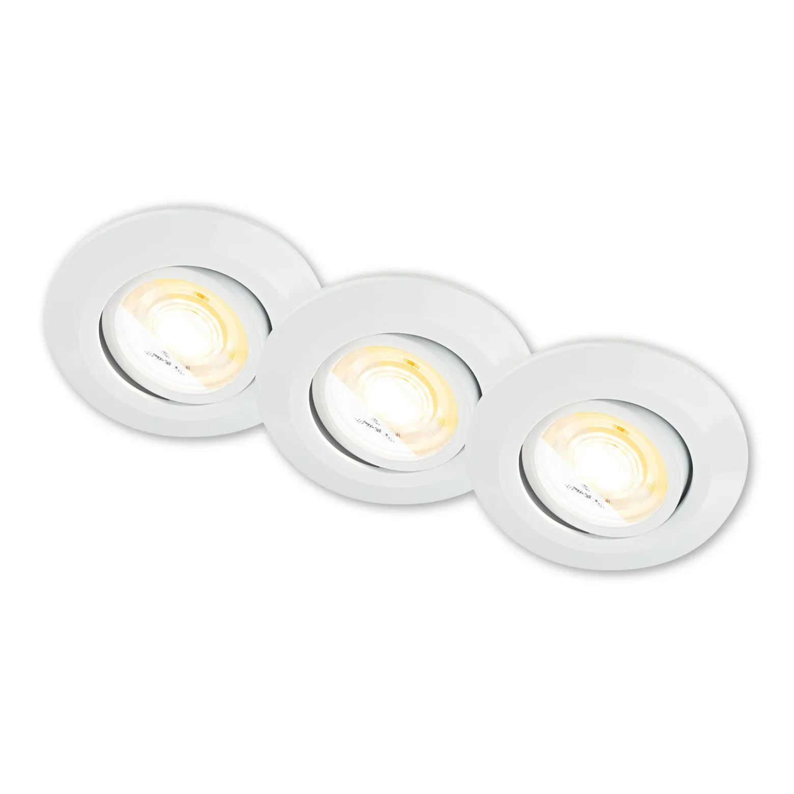 Lámpara empotrable LED Klira, blanca, orientable, atenuable, juego de 3 unidades