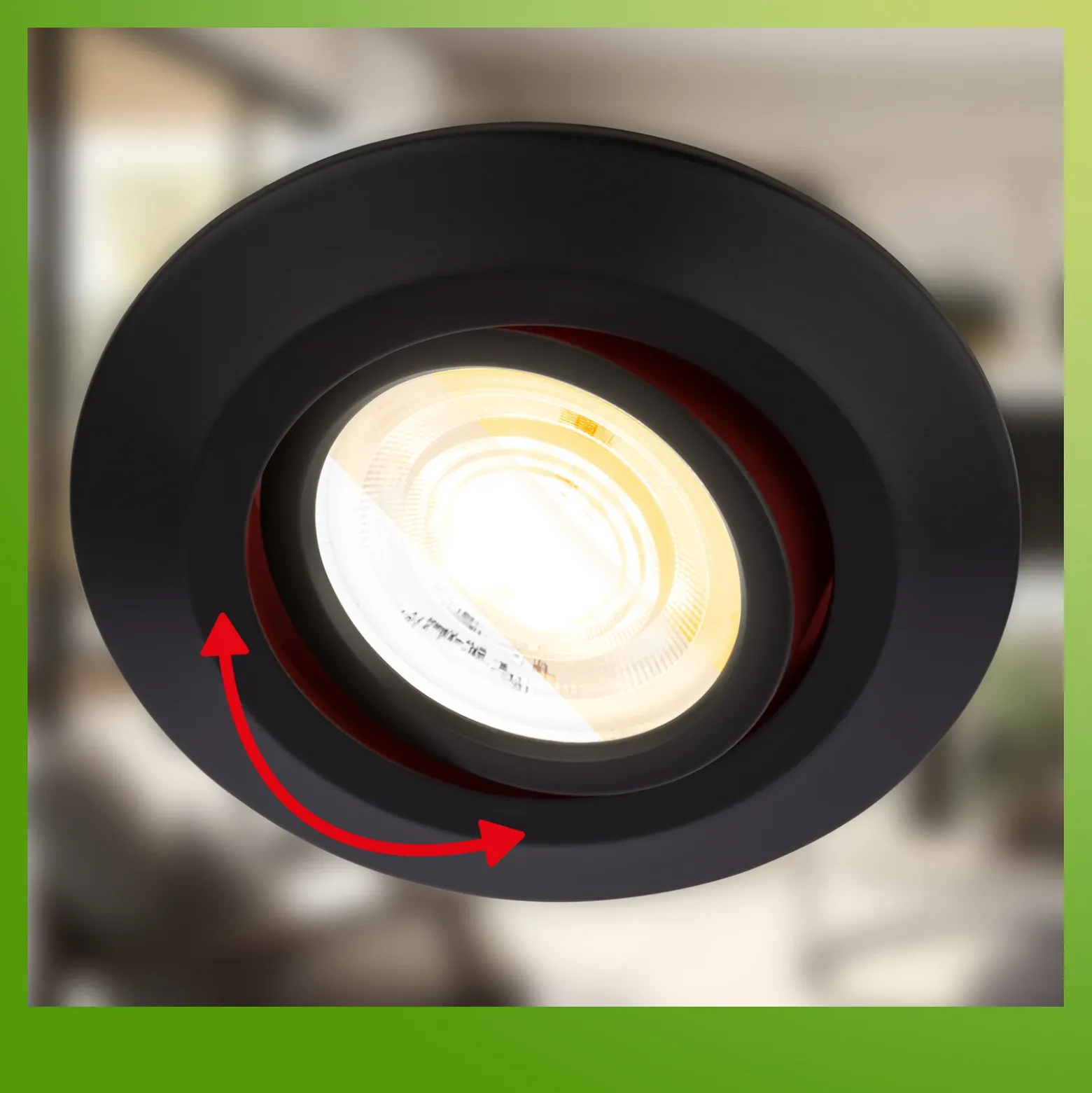 Lámpara empotrable LED Klira, negra, Ø 9 cm, orientable, juego de 3