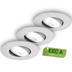 Lámpara empotrable LED Kulana A, cromo mate, 4000K, juego de 3