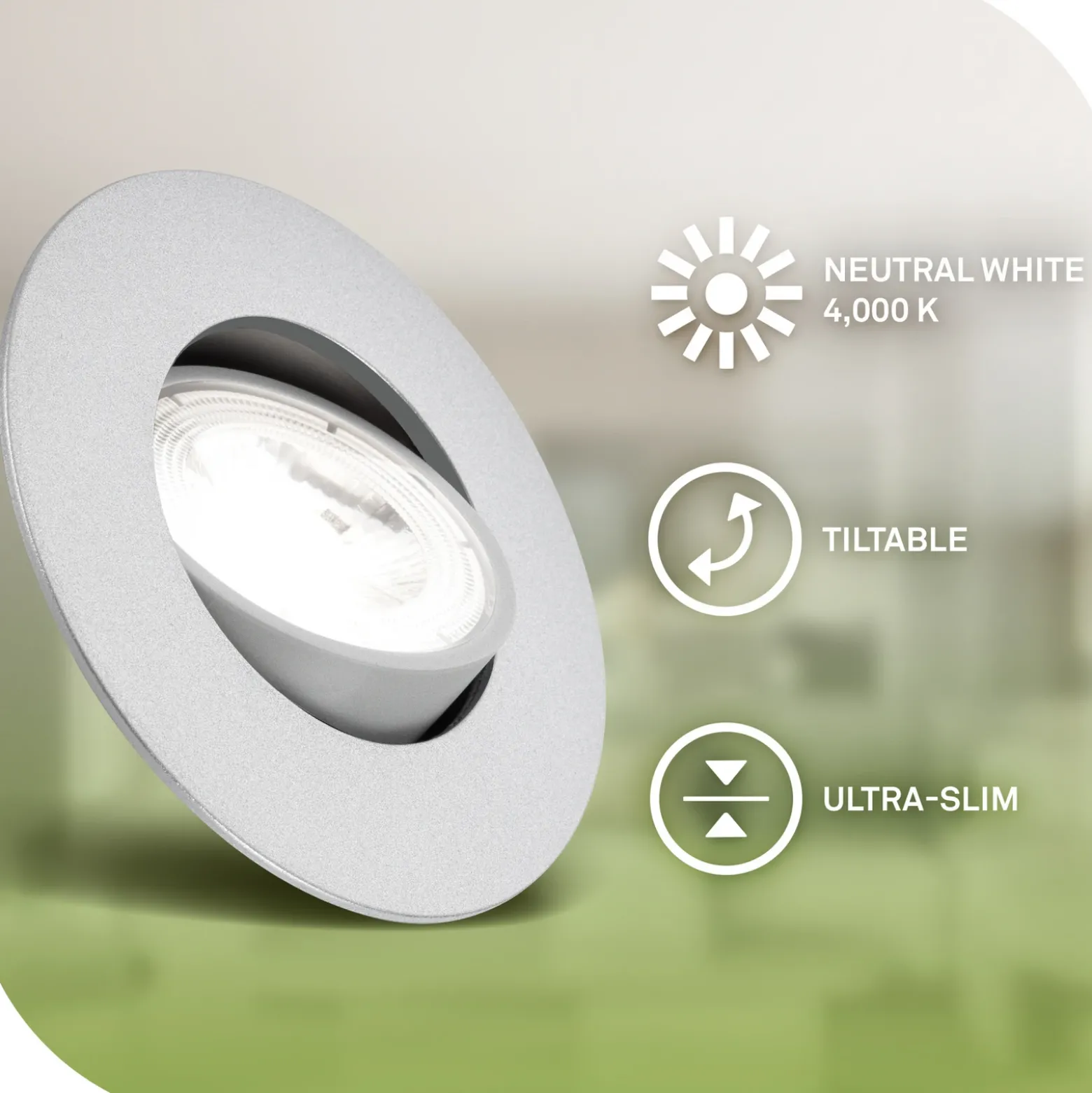 Lámpara empotrable LED Kulana A, cromo mate, 4000K, juego de 3