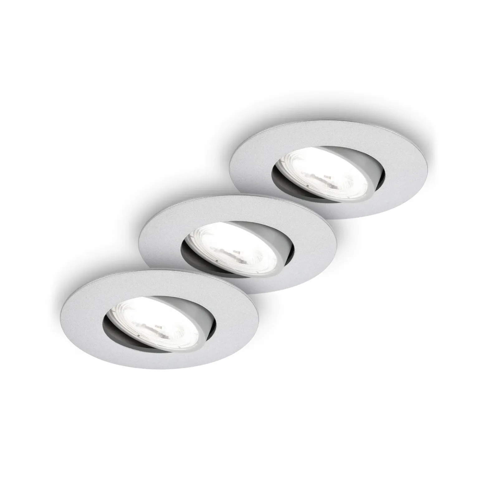 Lámpara empotrable LED Kulana A, cromo mate, 4000K, juego de 3