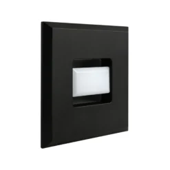 Lámpara empotrable LED MEGAMAN Tina, negra, longitud 9 cm, orientable