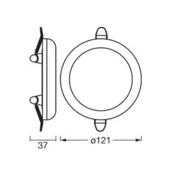 Lámpara empotrable LED OSRAM SLIM, Ø 12 cm, blanca, metal, 3.000 K