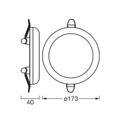 Lámpara empotrable LED OSRAM SLIM, Ø 17 cm, blanca, metal, 3.000 K