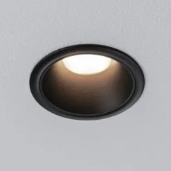 Lámpara empotrable LED Paulmann Cole Coin negra Ø9cm IP44 atenuable 3 unidades