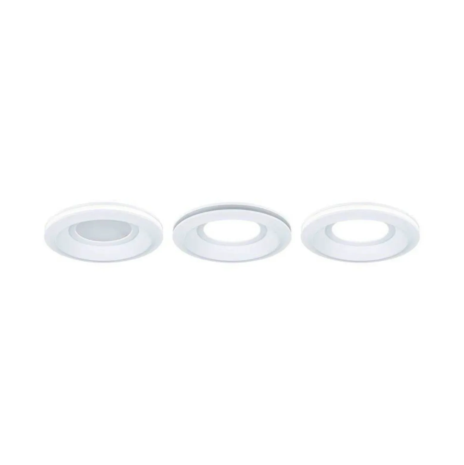 Lámpara empotrable LED Paulmann Sormus blanca, Ø 10 cm, IP65, juego de 3