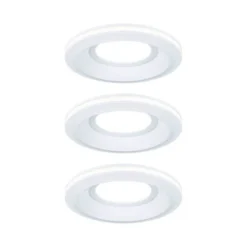 Lámpara empotrable LED Paulmann Sormus blanca, Ø 10 cm, IP65, juego de 3