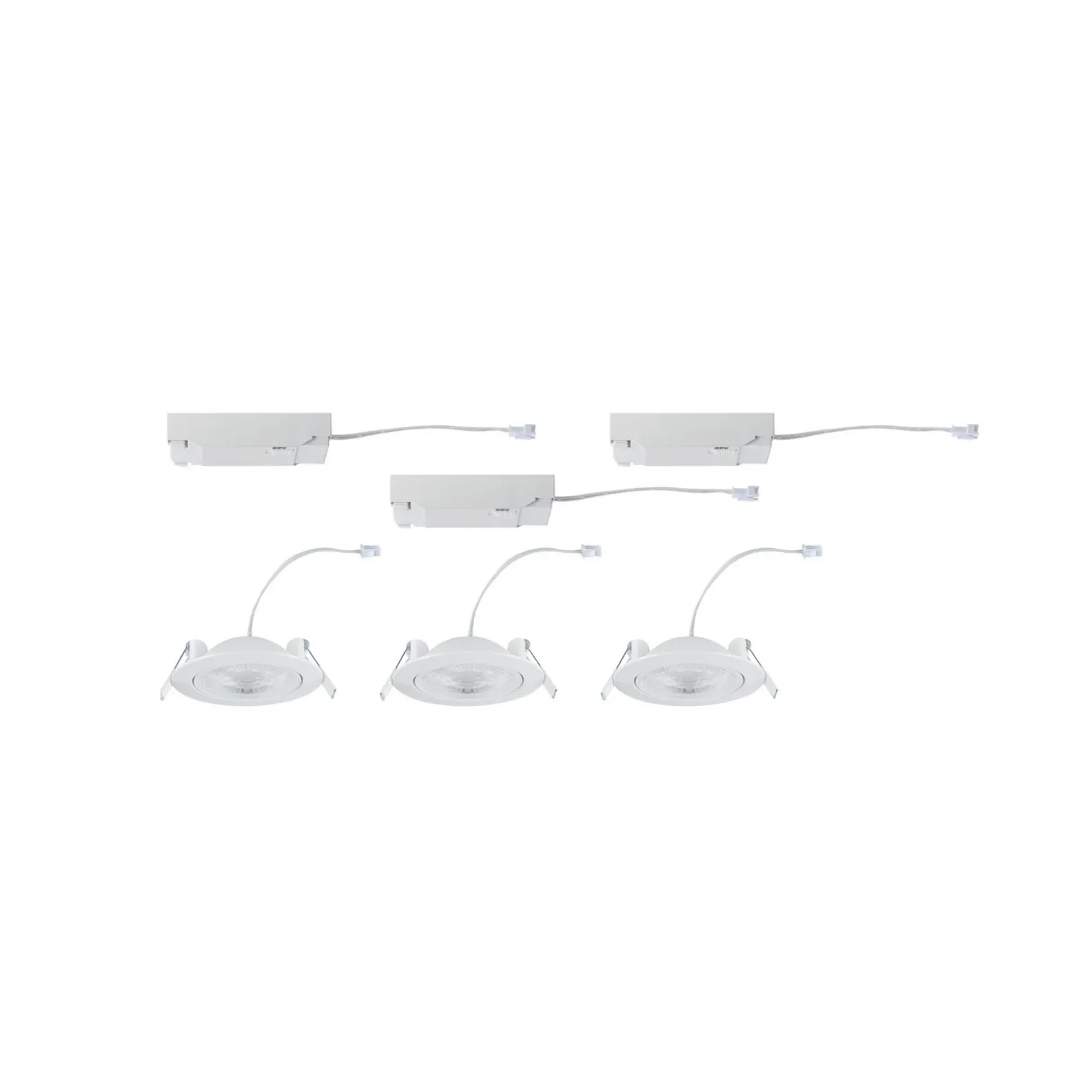 Lámpara empotrable LED Paulmann Aumus White Select CCT, blanca, juego de 3